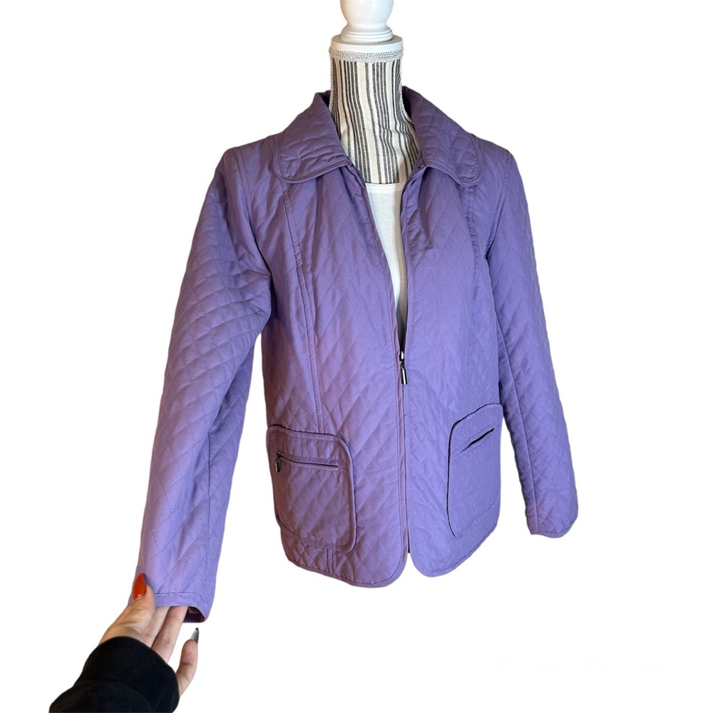 JM Collection Soft Cozy Warm Lavender Purple Quilted Jacket